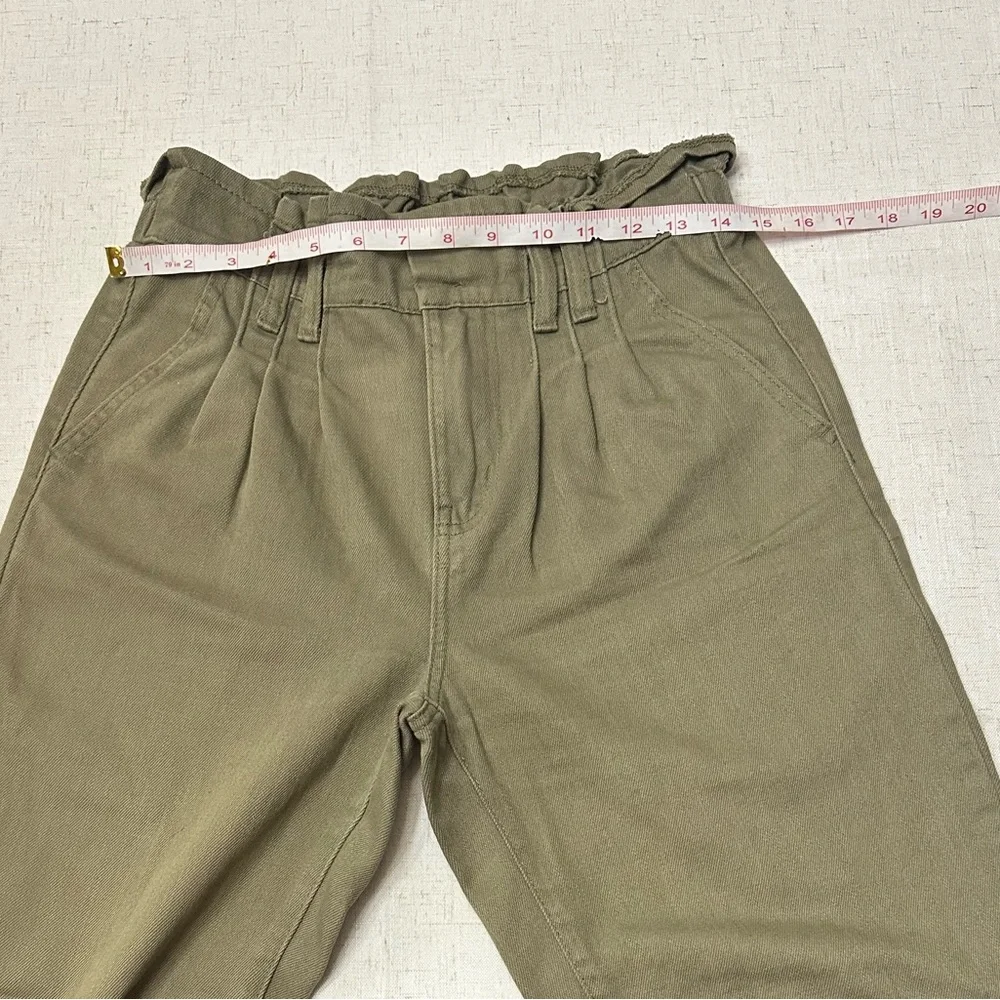 🩷Olive High-Rise Paperbag Straight Leg Pants